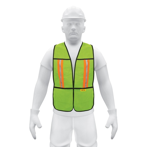 [21026] Chaleco de seguridad con cintas reflejantes, verde, PRETUL CHS-200V