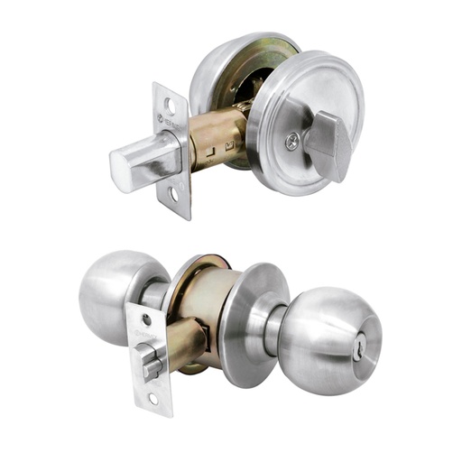 [23618] Combo cerraduras, llave-mariposa, cromo mate, HERMEX BASIC CMB-31P