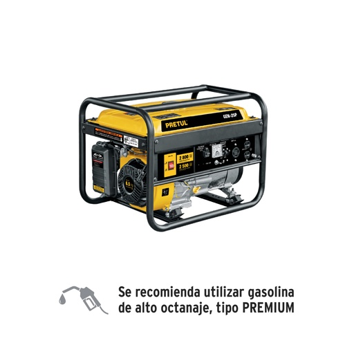 [26034] Generador portátil 2.5 kW motor a gasolina, PRETUL GEN-25P