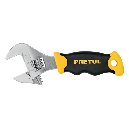 [28219] Llave ajustable (perico corto) 6' cromada con grip, PRETUL PECO-6P