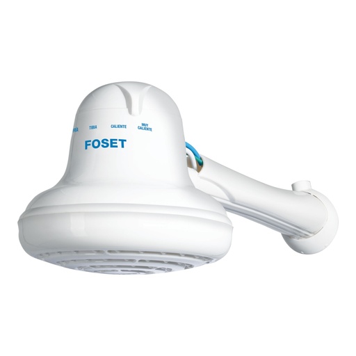 [40237] Regadera eléctrica, 4 temperaturas, 16.5cm, blanca, FOSET REGEL-6
