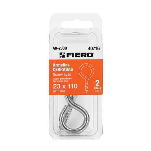[40716] Blíster con 2 armellas cerradas de 23 x 110, FIERO AR-23CB