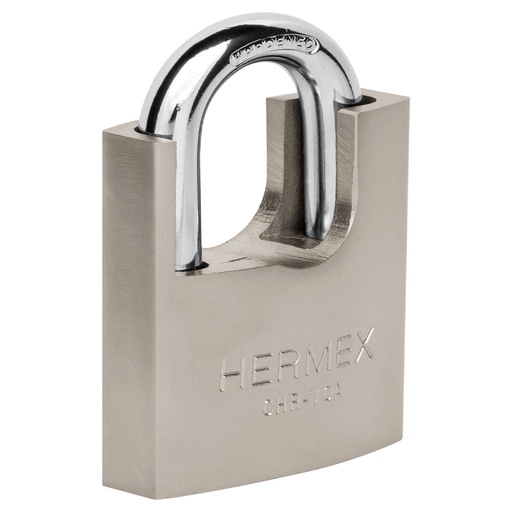 [43003] Candado de hierro 70 mm con coraza, llave de disco, HERMEX CHR-70A
