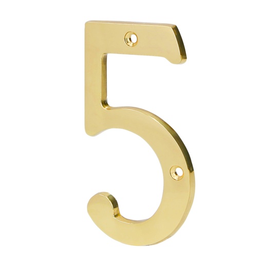 [43683] Número 5 de latón sólido 4', latón brillante, HERMEX NUCH-5