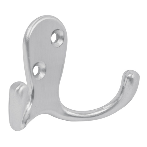 [43913] Gancho doble tipo perchero, 7 cm, cromo mate, HERMEX PEPU-23