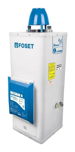 [45247] Calentador de paso, electrónico, 9L, 2 serv, gas nat, FOSET CALE-9P-EN