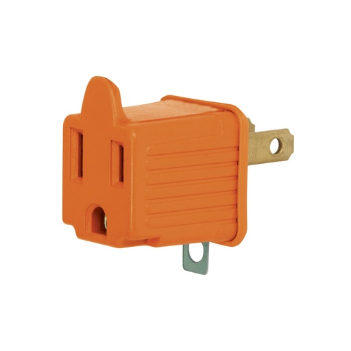 [46256] Clavija adaptadora de 3 a 2, naranja, granel, VOLTECK AD-32N-G