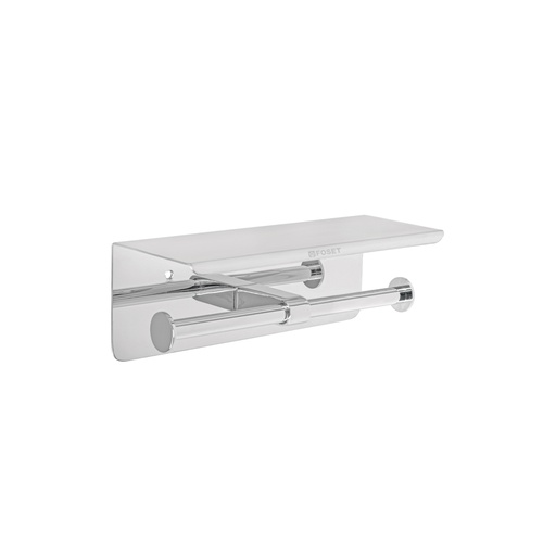 [46356] Portarrollo doble en cromo con soporte para celular, RIVIERA RIA-85