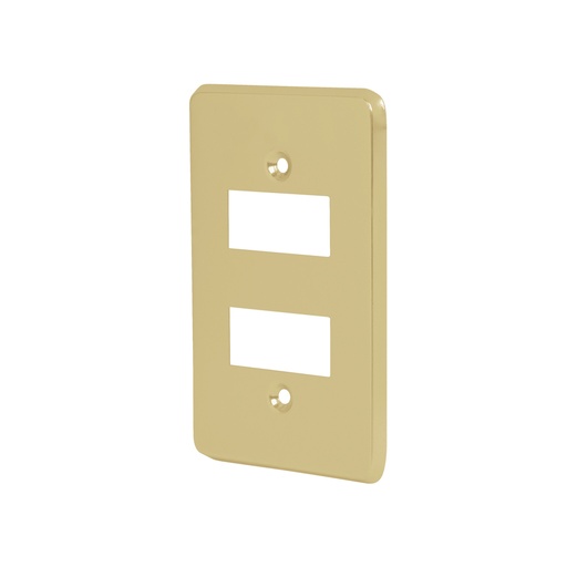 [46436] Placa 2 módulos, de aluminio, línea Económica, VOLTECK PADO-E