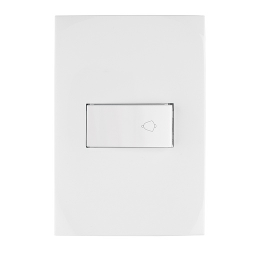[46498] Placa armada con timbre, línea Oslo, color blanco, VOLTECK PA-TI-OB