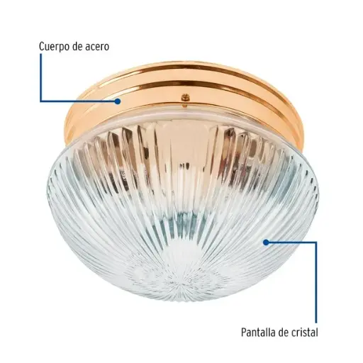 [46627] Luminario decorativo 15x24 cm pantalla cristal, s/lámparas SOB-100S