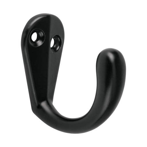 [46833] Gancho sencillo tipo perchero, 4 cm, negro, HERMEX PEPU-06