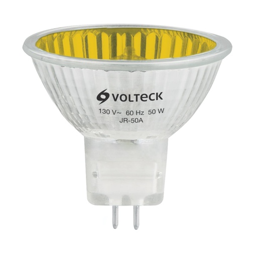 [47256] Lámpara de halógeno amarillo 50 W tipo MR16 en caja, VOLTECK JR-50A