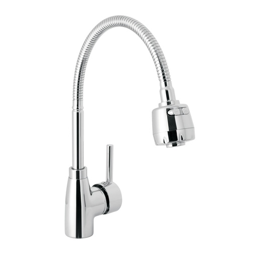 [47386] Monomando para fregadero con cuello flexible, cromo, TÚBIG TBF-87