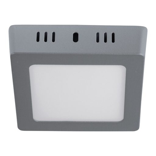 [47446] Luminario LED plafón 6W 6500K, cuadrado, gris, VOLTECK PLA-218L
