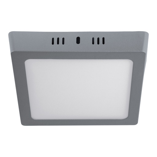 [47447] Luminario LED plafón 12W 6500K, cuadrado, gris, VOLTECK PLA-219L