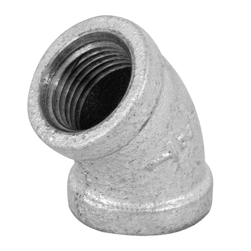 [47539] Codo 45° acero galvanizado de 1/2', FOSET CG-861