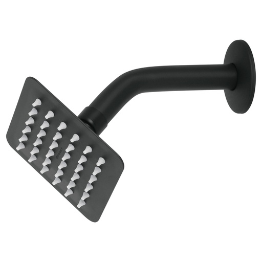 [47746] Regadera cuadrada 4', acero inox, con brazo, negro, TÚBIG R-413M