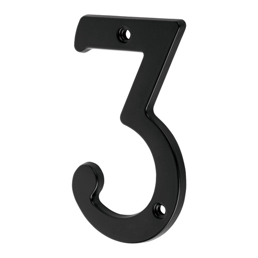 [47856] Número 3 de latón sólido 4', negro, HERMEX NUCH-3N