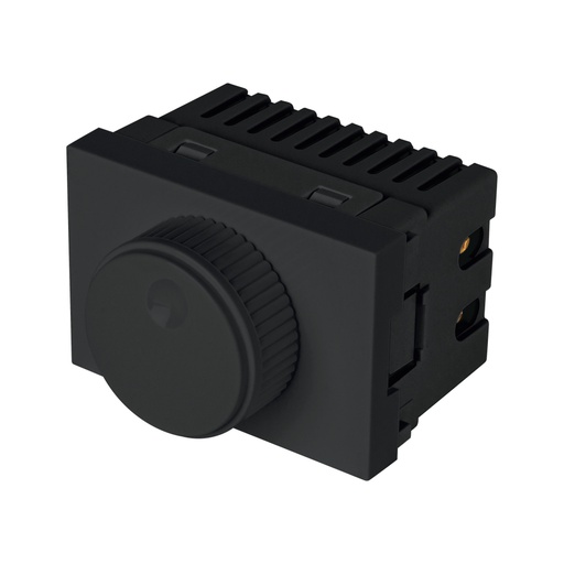 [47886] Dimmer giratorio negro de 1.5 módulos, línea Lisboa, VOLTECK DIM15-LN