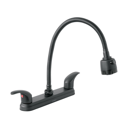 [47917] Mezcladora 8' p/fregadero, flexible, palanca, negro, AQUA AQF-88M