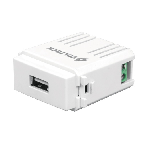 [48109] Módulo puerto USB, línea Italiana, color blanco, VOLTECK CUSB-IB