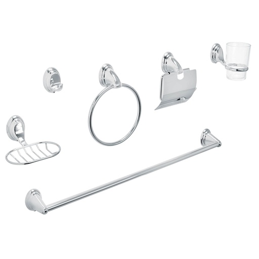 [48341] Juego de 6 accesorios para baño, cromo, FOSET AQUA AQA-4003