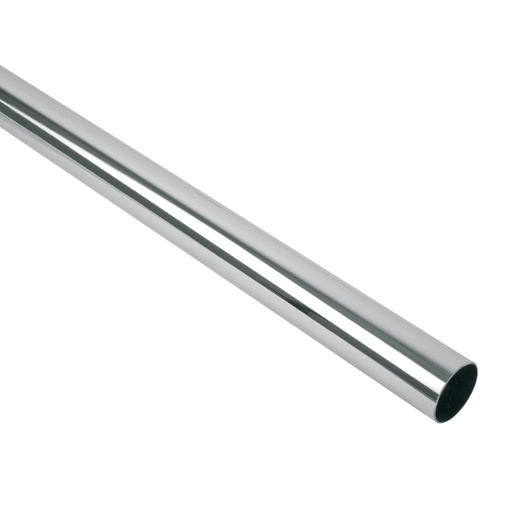 [48974] Tubo redondo para clóset, 3 m, cromo brillante, HERMEX TR-530