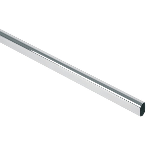 [48977] Tubo ovalado para clóset, 3 m, cromo brillante, HERMEX TO-530