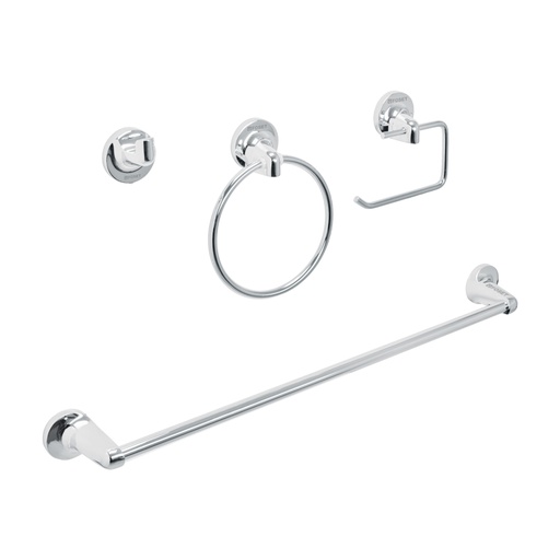 [49164] Juego de 4 accesorios para baño, cromo, FOSET AQUA AQA-4004
