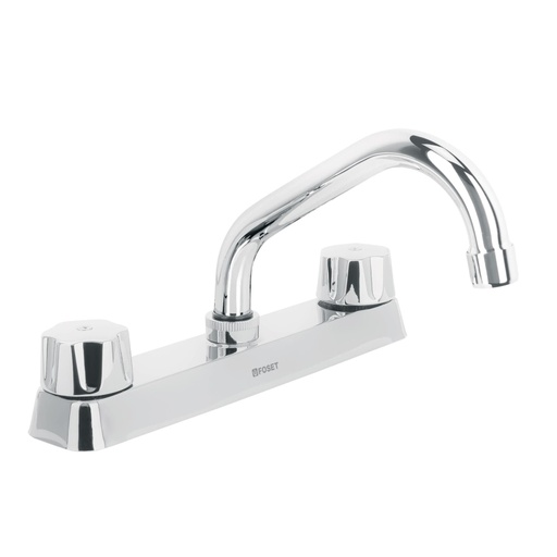 [49238] Mezcladora 8' fregadero cromo, cuello corto,hexagonal, BASIC F-317