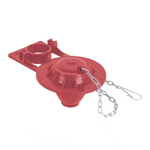 [49362] Sapo 2' para WC, silicona roja, cadena inoxidable, FOSET SA-007