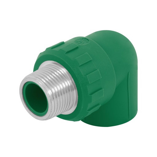 [49856] Codo 90° PPR,  3/4', rosca macho con inserto metálico, FOSET CV-512
