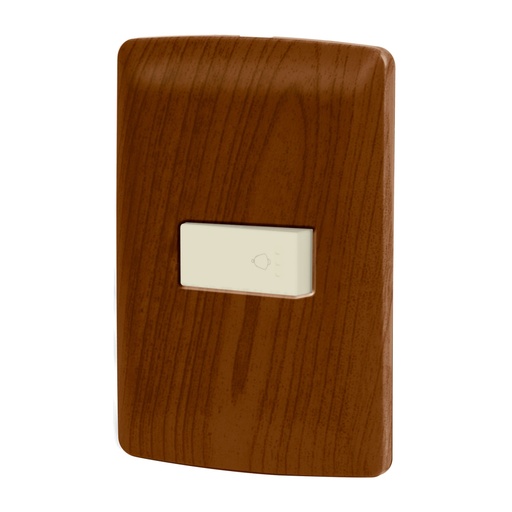 [49952] Placa armada con timbre madera, línea Italiana, Volteck PA-TI-IM