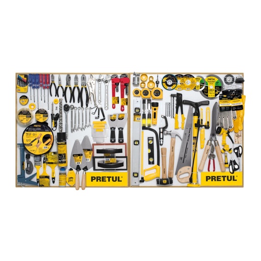 [55915] Exhibidor de herramientas, 80 x 80 cm, 2 tableros, PRETUL EX80-PRE-2T