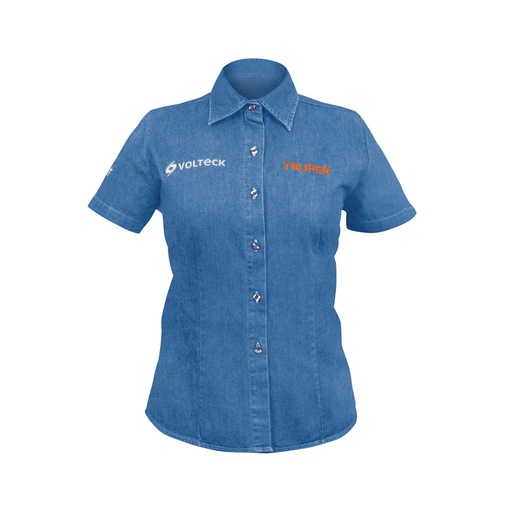 [61103] Camisa de mezclilla manga corta para mujer, G, TRUPER CAM-MEZ-DCL