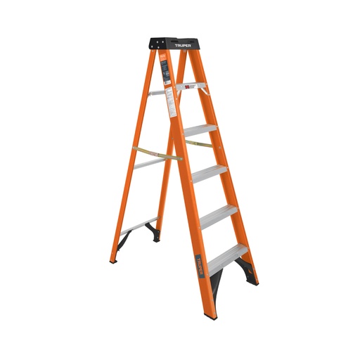 [100225] Escalera de tijera, tipo ll, 5 peldaños, fibra de vidrio EST-25FV