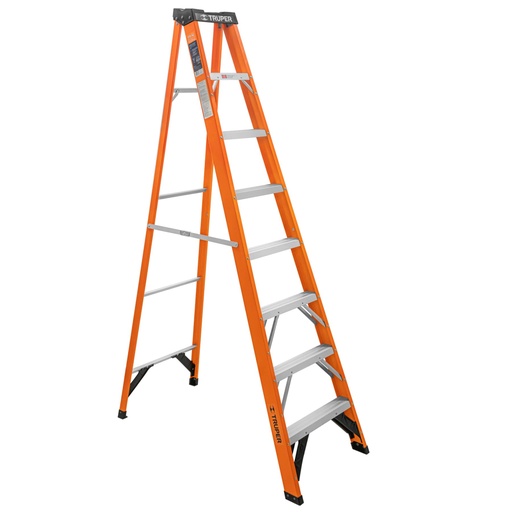 [100227] Escalera de tijera, tipo ll, 7 peldaños, fibra de vidrio EST-27FV