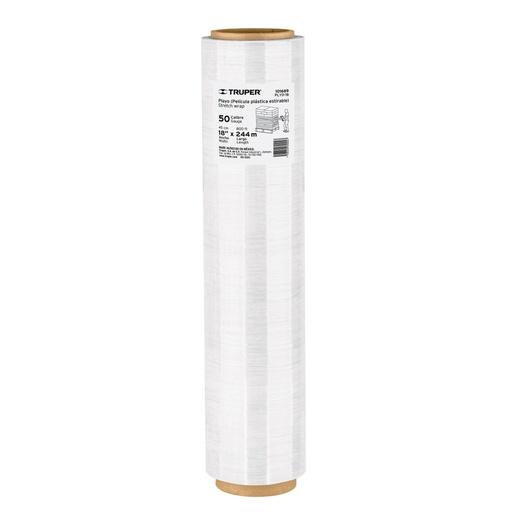 [101689] Rollo de 244m película plástica transparente playo 18' cal50 PLYO-18