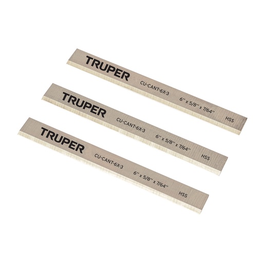[102160] Cuchillas para canteadora CANT-6X, 3 pzs en caja, TRUPER CU-CANT-6X-3
