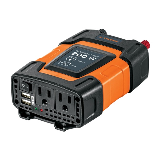 [10448] Inversor de corriente de 200 W con puertos USB, TRUPER INCO-200