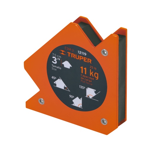 [12119] Escuadra magnética para soldar de 3', carga 11 kg, TRUPER ESM-3