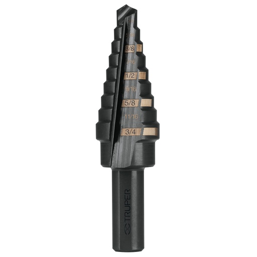 [12123] Broca escalonada óxido negro 9 escalones 1/4' a 3/4', TRUPER BES-9