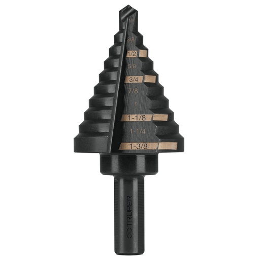 [12126] Broca escalonada óxido negro 10escalones 1/4 a 1-3/8',Truper BES-10