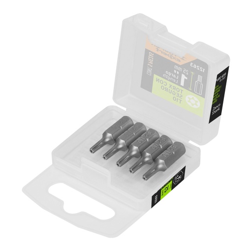 [12263] Estuche con 5 puntas torx T10 con seguro largo 1', EXPERT PUDE-6110