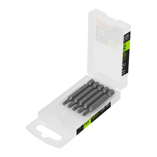 [12360] Estuche con 5 puntas torx T20 con seguro largo 2', EXPERT PUDE-6220