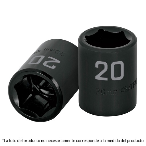 [12412] Dado cuadro 1/2' de impacto 6 puntas de 12 mm, TRUPER D-7412-M
