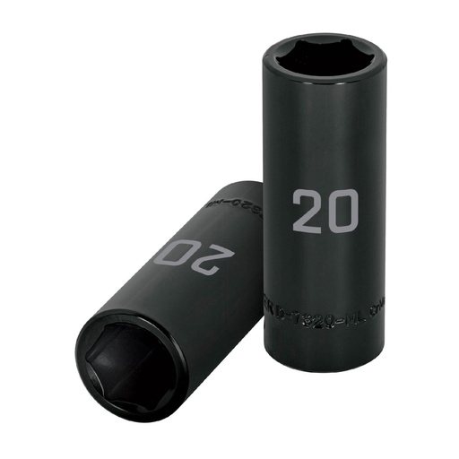 [12432] Dado largo cuadro 1/2' de impacto 6 puntas de 20 mm, TRUPER D-7320-ML