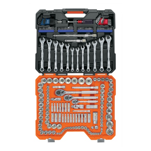 [12894] Juego 199 herramientas 1/4', 3/8' y 1/2' std y mm p/mecánico JD-199MP