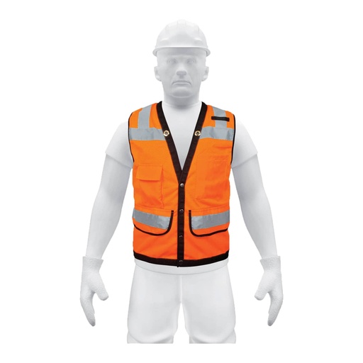 [13479] Chaleco seguridad reforzado naranja con bolsas, M, EXPERT CHS-800N-M